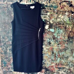 CARMEN Marc Valvo Black Textured Knit Dress SZ 8